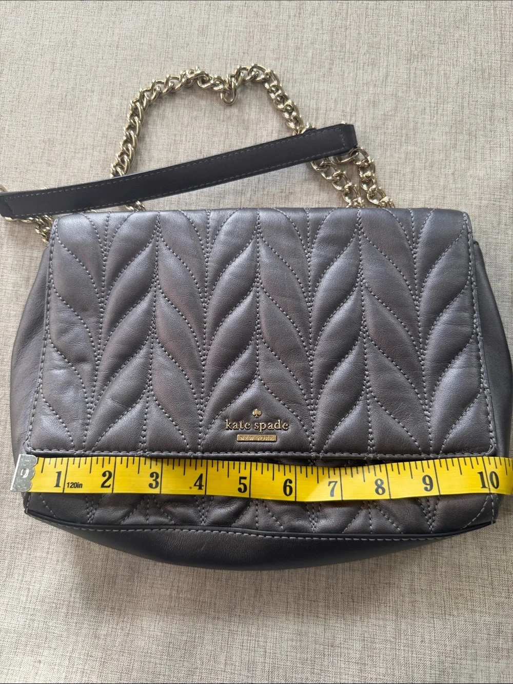 Kate Spade‎ Emelyn Briar Lane Quilted Gunmetal Shoulder Bag
